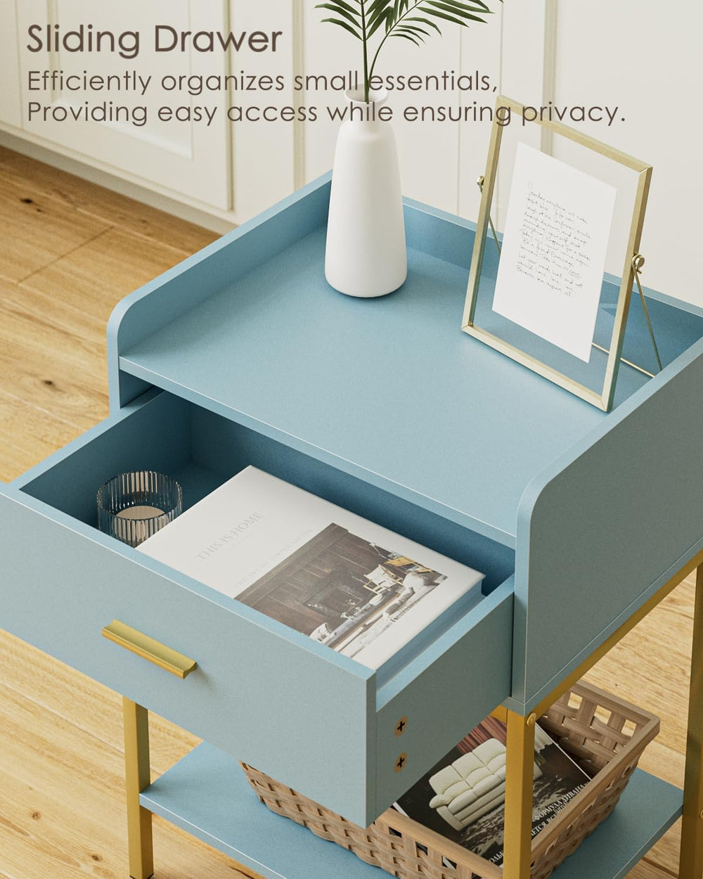 Masupu Nightstand,Bedside Table 3-Tier Modern Night Stand with Storage Drawer...