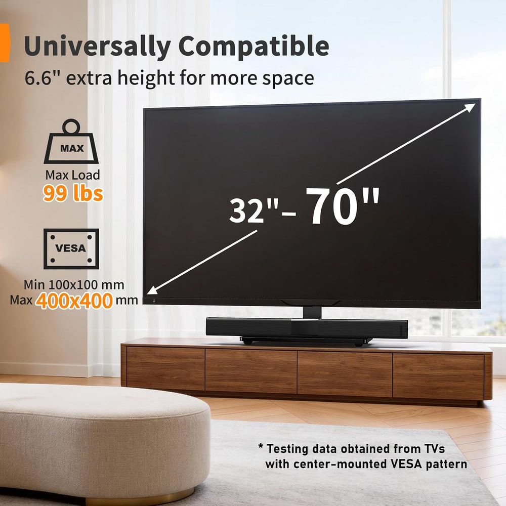 Perlegear Universal TV Stand with Power Outlet, Swivel TV Stand for 32-72 inc...