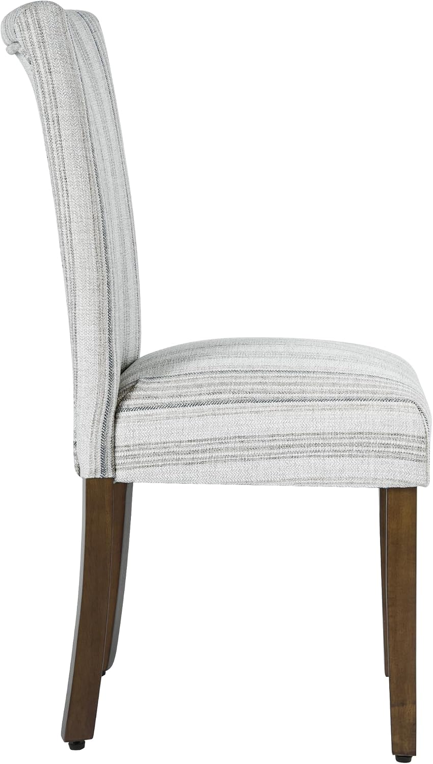 HomePop Parsons Dining Chair - Gray Striped Pattern (Set of 2)