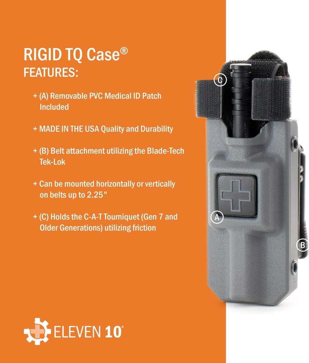 Eleven 10 Rigid TQ Case for C-A-T Tourniquet, Black, Belt Attachment