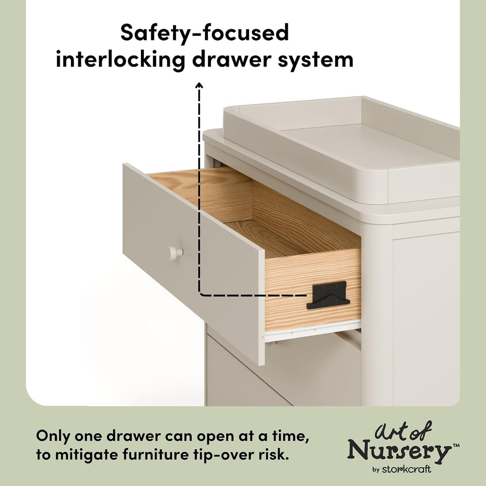 Storkcraft Casablanca 3 Drawer Chest with Changing Topper, Frosted Oat