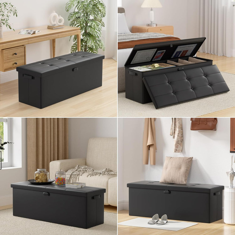 DocSafe Storage Ottoman Bench,Fireproof&Waterproof Folding Bench with Lock(15...