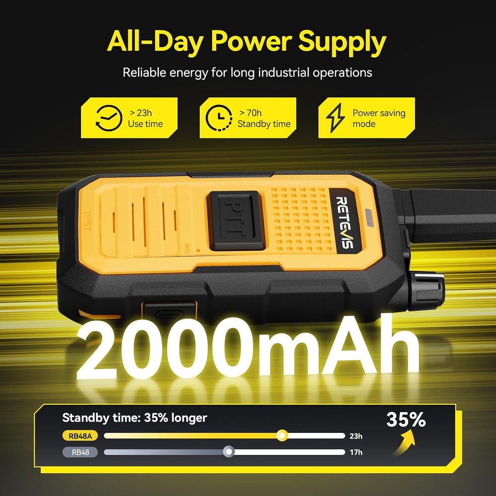Retevis RB48A IP67 Waterproof Walkie Talkies Long Range Adults