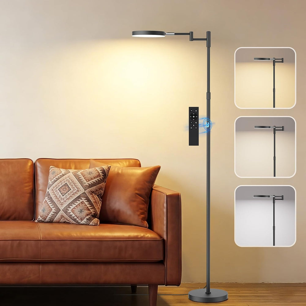 SIBRILLE LED Floor Lamp, 18W Adjustable Height Floor Lamp with Remote Control...