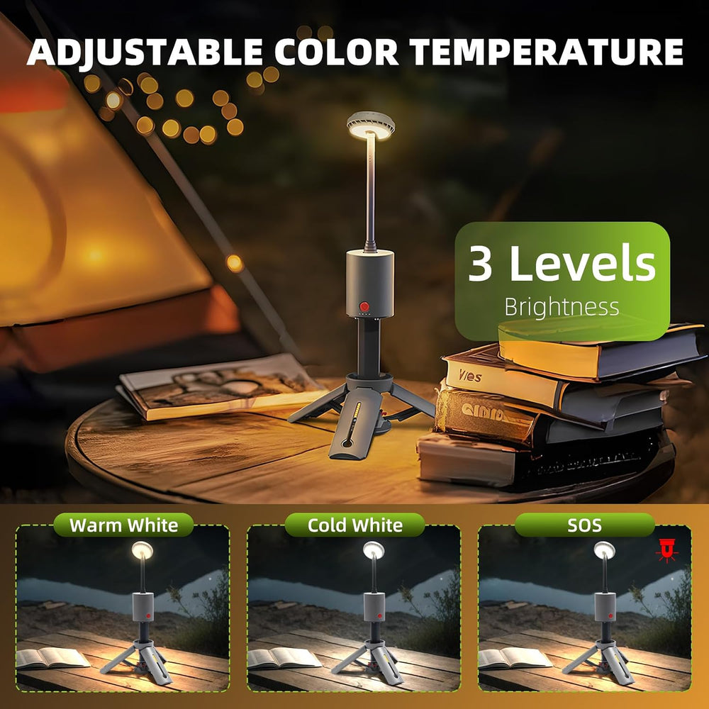 Telescopic Camping Light, Rechargeable Camping Lantern with Stand