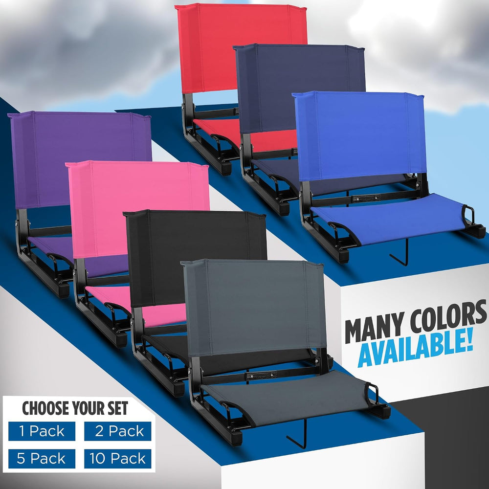 Sports Unlimited - Bleacher Chairs with Back and Cushion - Stadium Seats with...