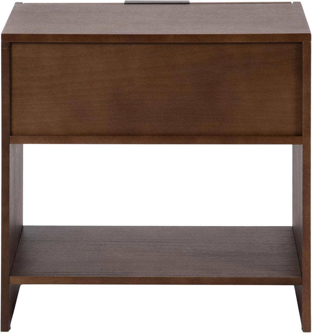 Kate and Laurel Mezzeta Modern Slatted Wood Side Table with Storage, 22 x 14 ...