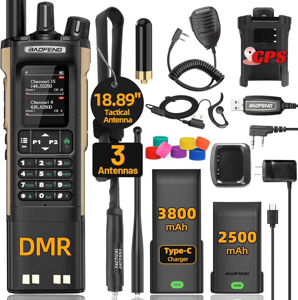 Baofeng DM32 DMR Radio Ham Radio Handheld Rechargeable Walkie Talkies Long Ra...