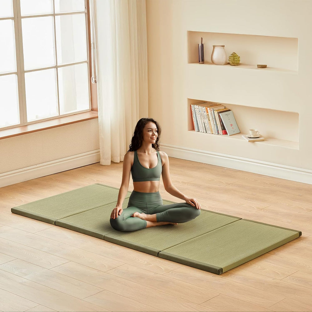 HAGiHARA Japanese Tatami Mat, Folding Rush Grass Floor Mattress | Extra Long ...