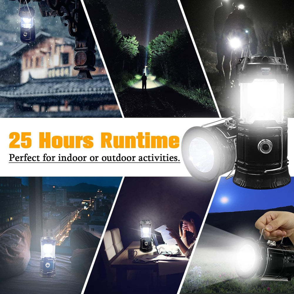 Collapsible Portable LED Camping Lantern XTAUTO Lightweight Waterproof Solar ...