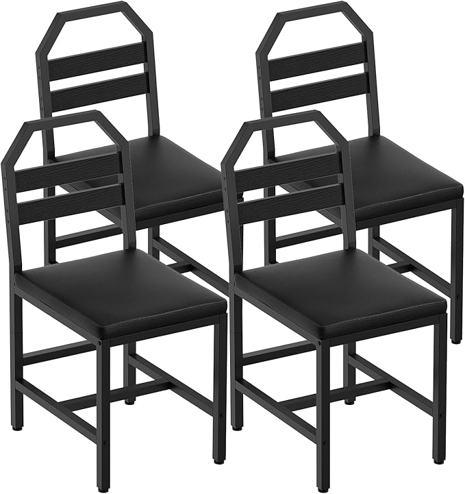YATINEYDining Chairs, Kitchen Chairs with Back Support, Upholstered Seat and ...
