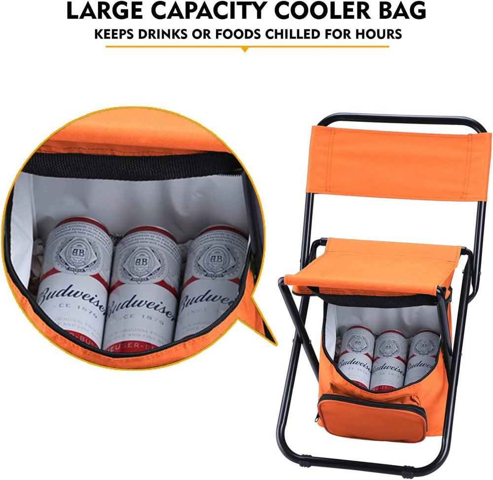Fishing Chair with Cooler Bag Compact Fishing Stool Foldable Small Hunting Ch...