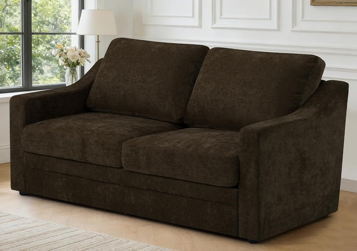 67” Chenille Loveseat Sofa w/Comfortable Back Cushions, Brown