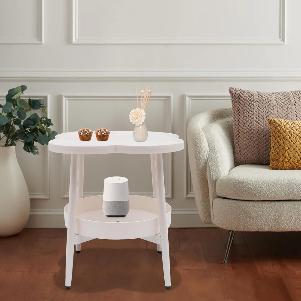 End Table Sofa & Console Flower Shape Snack Side Table with Stand Modern ...