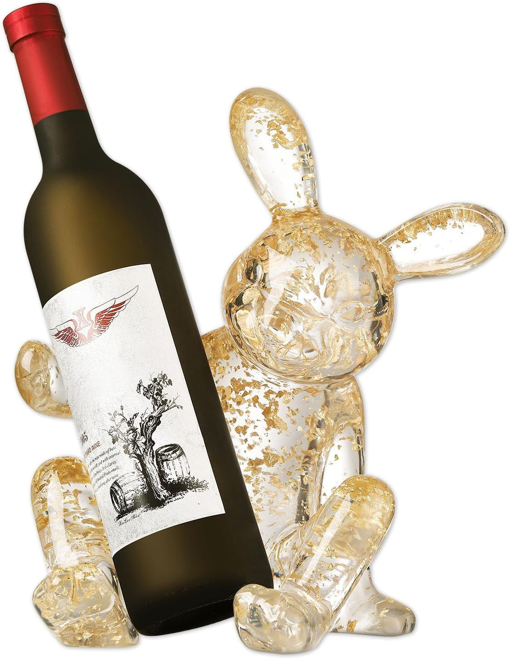 Tabletop Wine Racks,Rabbit Wine Holder Countertop, Crystal Clear Resin Bunny ...