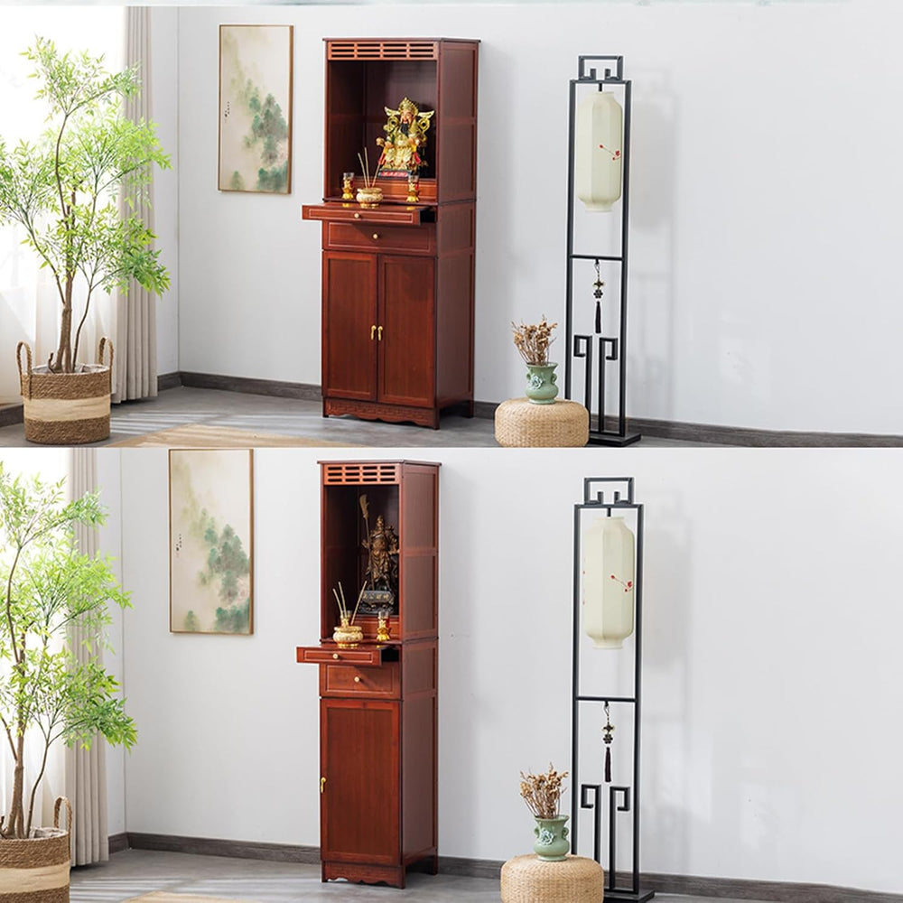 Meditation Cabinet with Drawers and Shelves, Altar Table with Large Storage S...