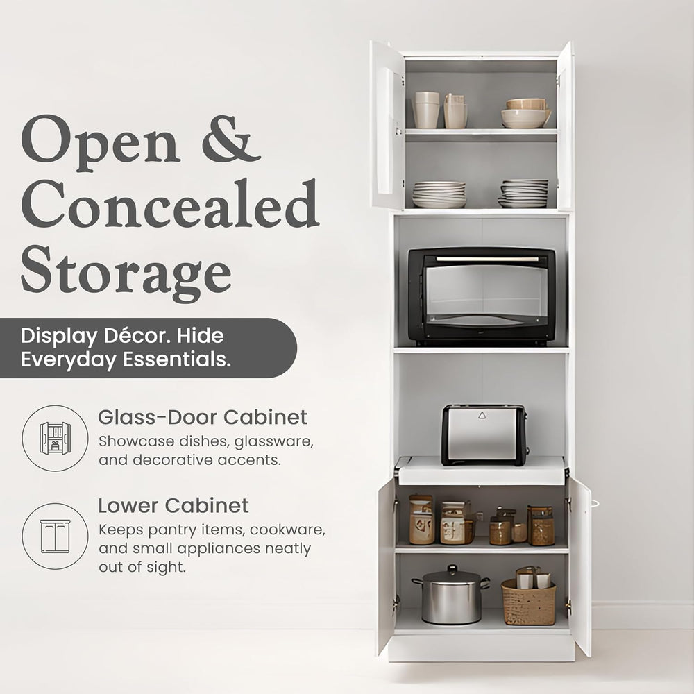 Kings Brand Furniture - Danbury Tall Kitchen Pantry, Microwave Storage Cabine...