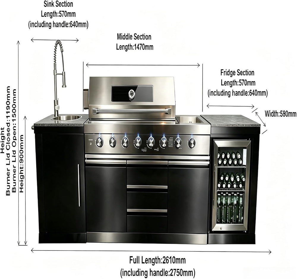 Outdoor Kitchen Cabinet, Outdoor Cooking Station Storage Island | Backyard Ki...