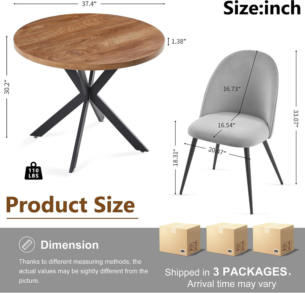 Homedot Dining Table Set for 4, Modern Mid-Century Compact Kitchen Table with...