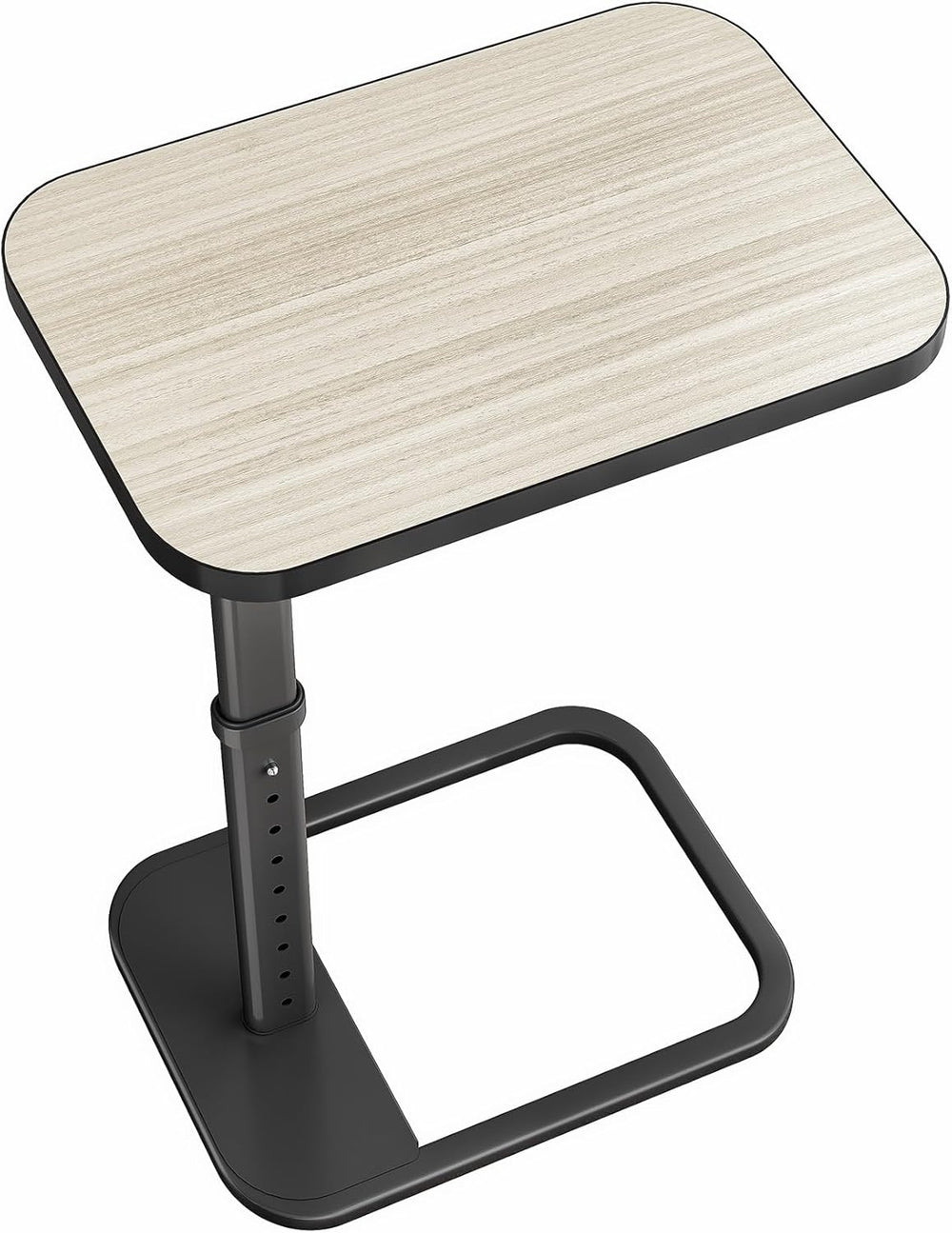 Driftwood Grey TV Tray Table, Adjustable Height & Rounded Metal Corners, ...