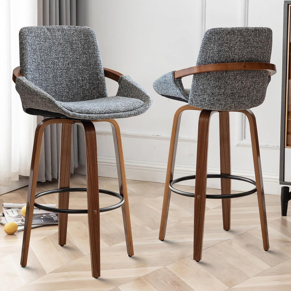 LUNLING 25.6" Counter Height Barstools Set of 3 Mid Century Modern Retro...