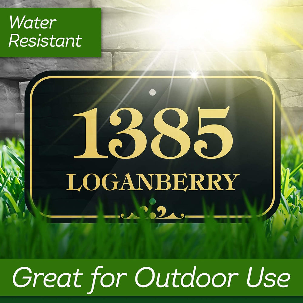 House Address Sign, House Address Plaque, Indoor/Outdoor Use, 11x18 Inch, 22 ...