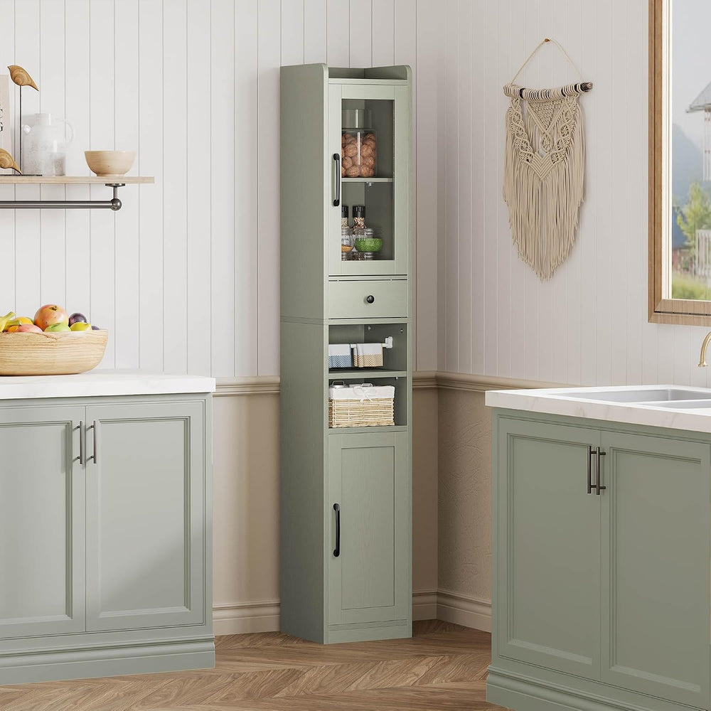IRONCK Tall Bathroom Cabinet with Drawer and Door, 71" H Slim Freestandi...