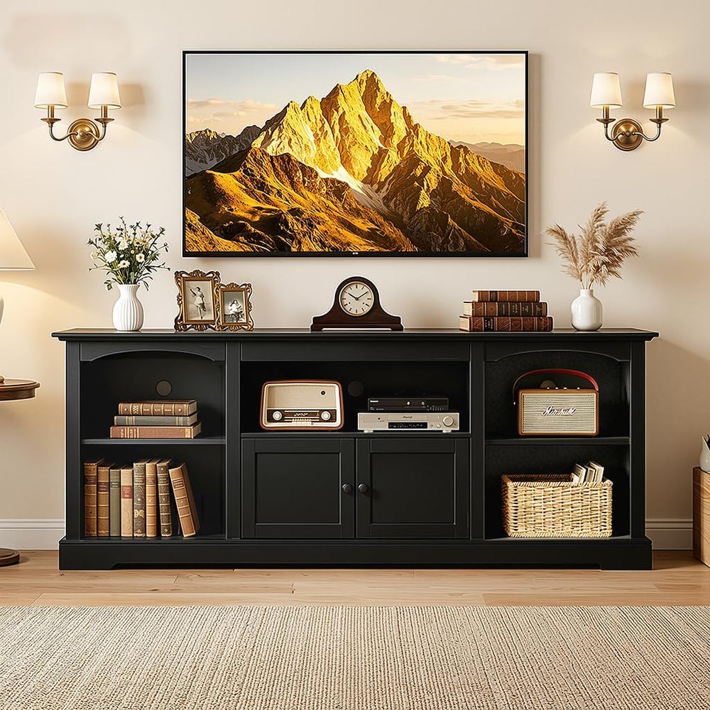LUCKLIFE 71" TV Stand for TVs up to 80 Inch,Modern Farmhouse Entertainme...