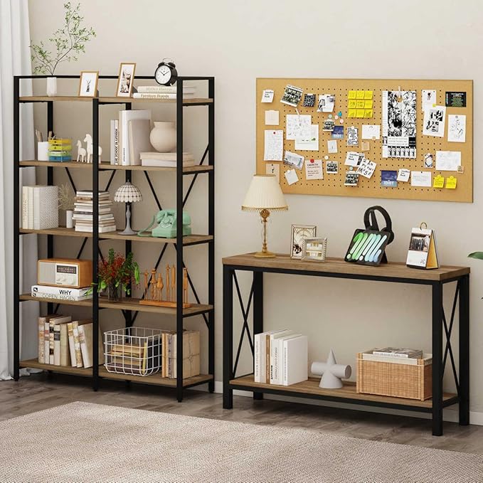 BON AUGURE Farmhouse Entryway Table, Sofa Console Table Behind Couch for Livi...