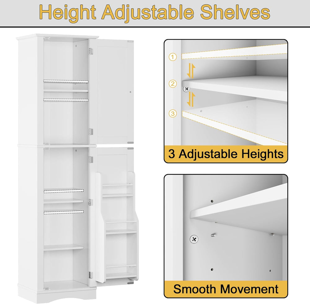 Function Home Tall Bathroom Storage Cabinet, 64" Slim Kitchen Pantry wit...