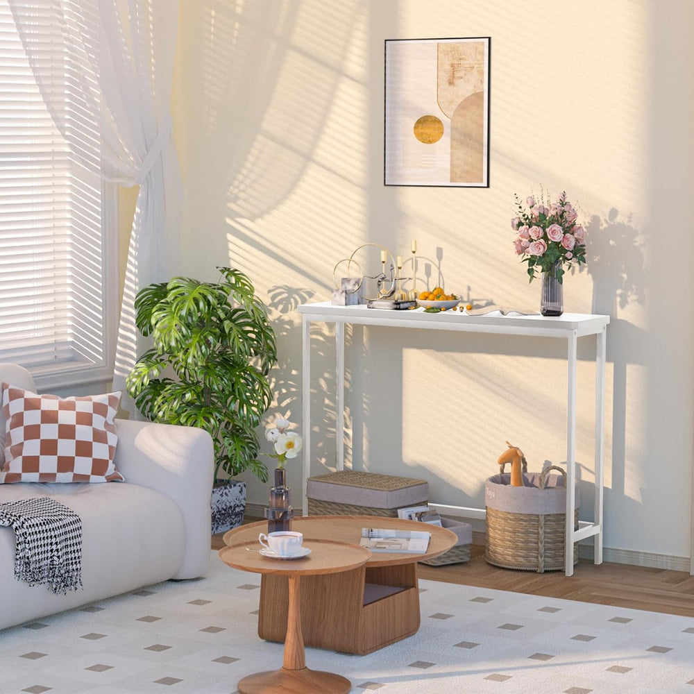 VASMIA Console Table, Entryway Table, Narrow Sofa Table, 39" Bamboo Hall...