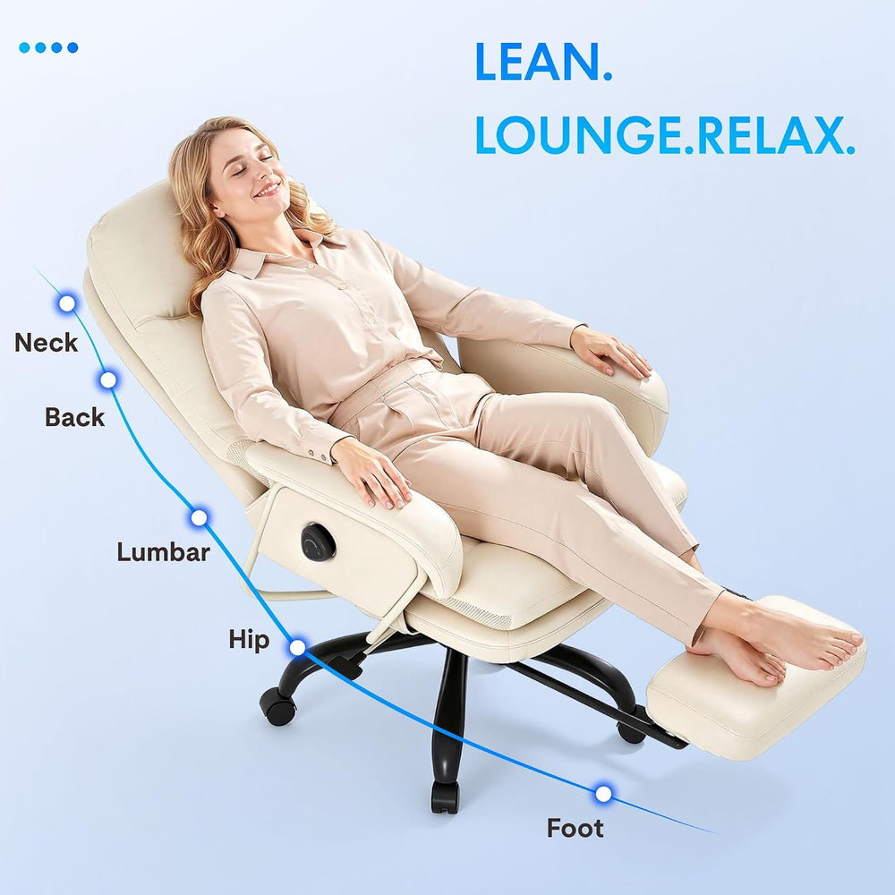FLEXISPOT 2-in-1 Chaise Lounge Chair Indoor with Wheels Footrest 90-165° Recl...
