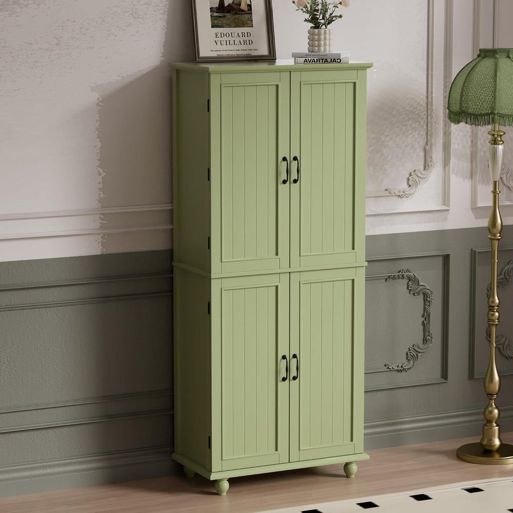 Scurrty Kitchen Pantry Cabinet, 69'' Pantry Storage Cabinet with 4 Do...
