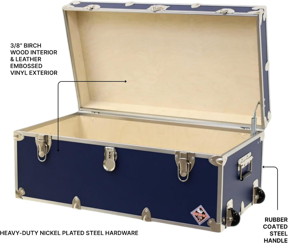 Rhino Small Essential Trunk with Wheels, Camp Footlocker, Dorm Storage | 30&q...