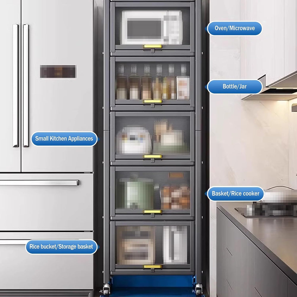 Kitchen Storage Cabinets, Minimum Footprint is Only 35cm Wide, Carbon Steel K...