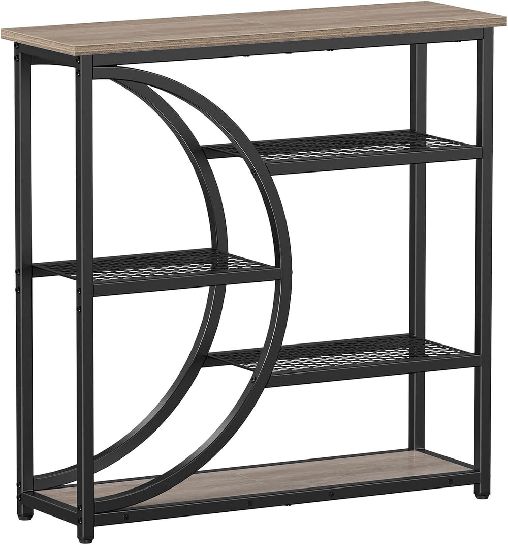 Snughome Entryway Table, Narrow Console Table, Industrial Sofa Table with 5 T...