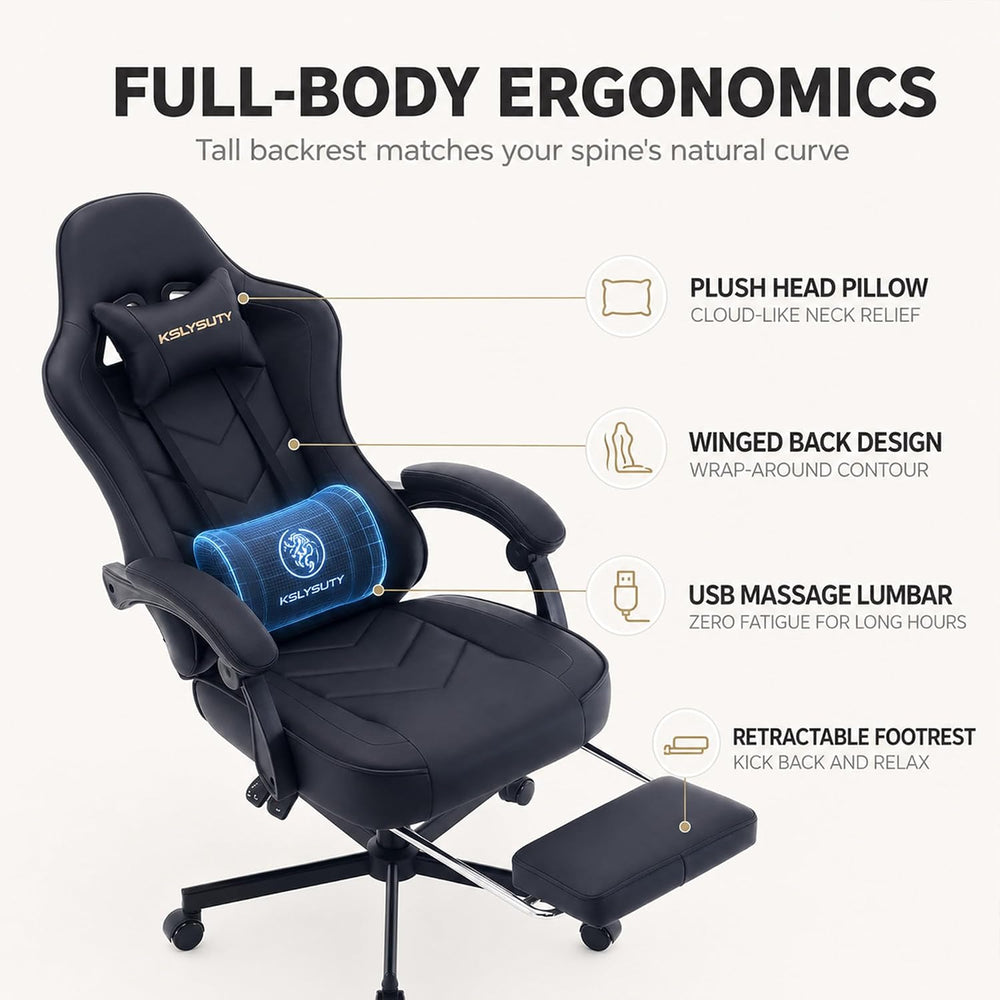 Office Desk Computer Gaming Chair for Adults, Ergonomic High Back Gamer Chair...
