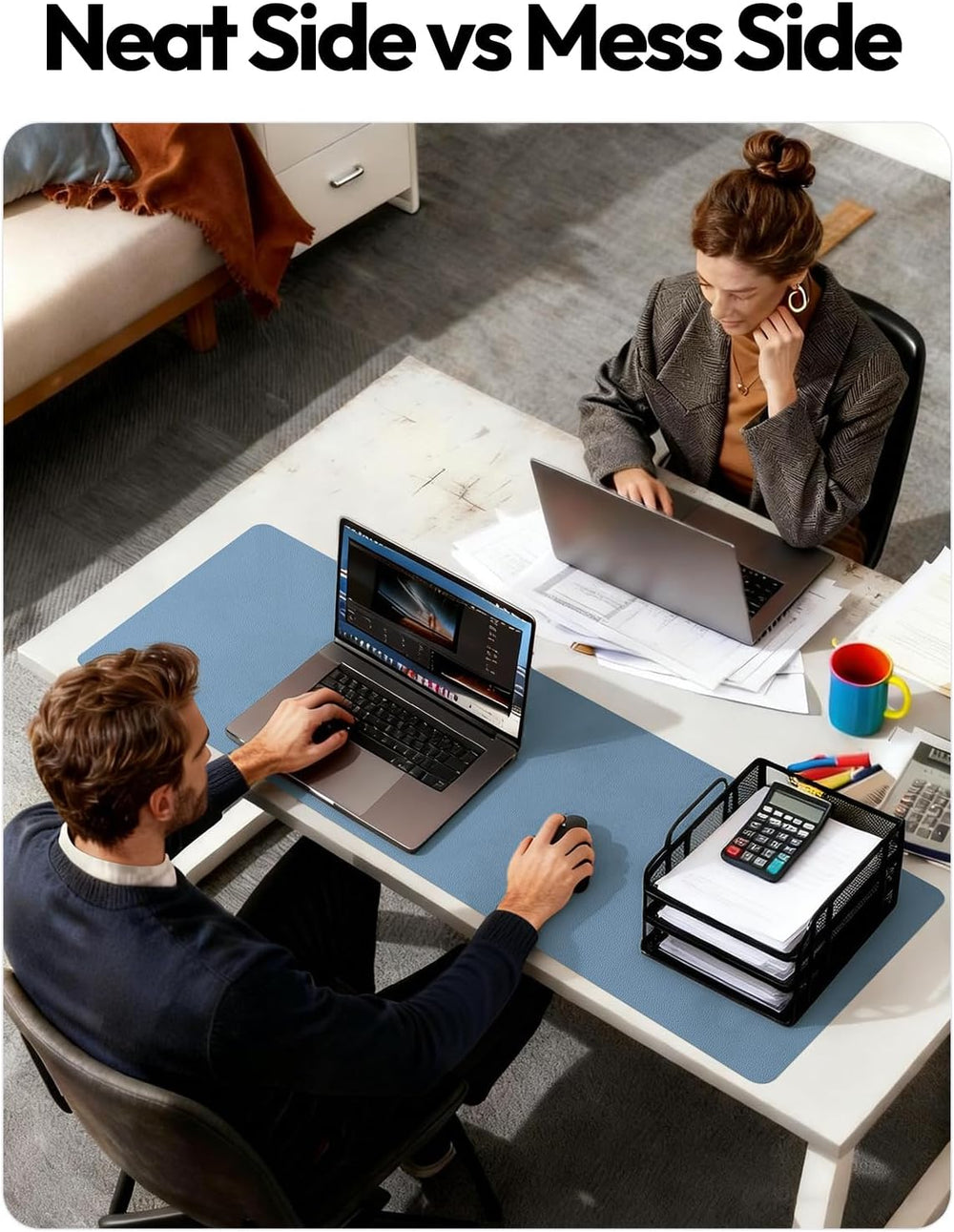 YSAGi Leather Desk Pad Protector, Office Desk Mat, Large Mouse Pad, Non-Slip ...