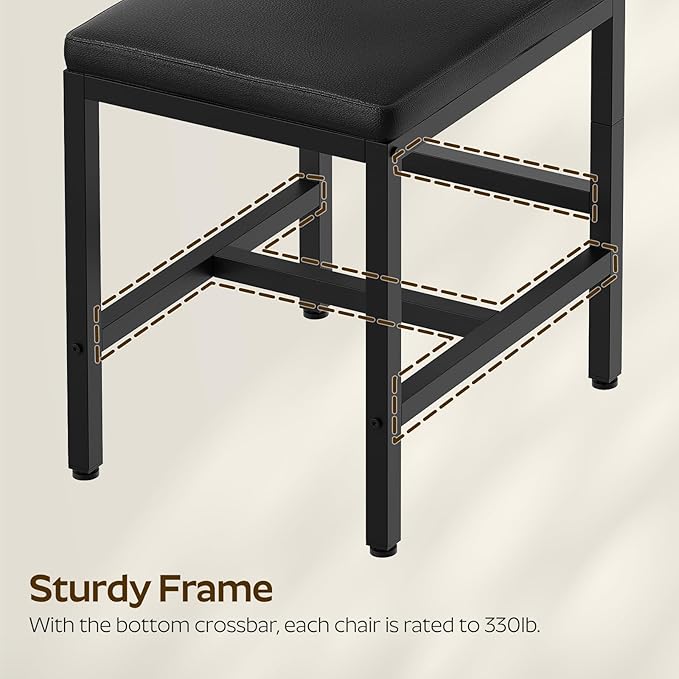 YATINEYDining Chairs, Kitchen Chairs with Back Support, Upholstered Seat and ...
