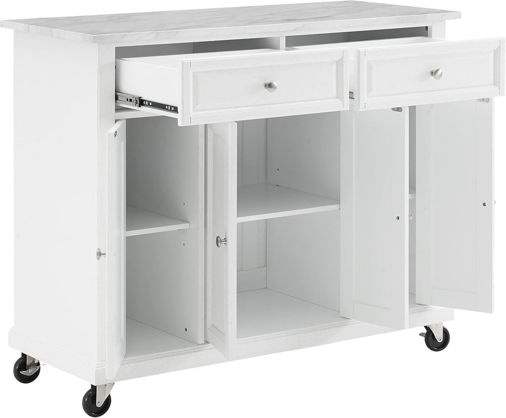 Crosley Furniture Avery Rolling Kitchen Island Storage Cart with Shelves, Mic...