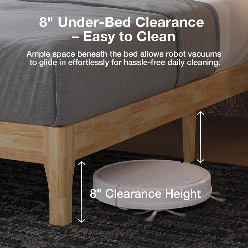 Novilla Queen Size Bed Frame with 3-Level Adjustable Upholstered Headboard