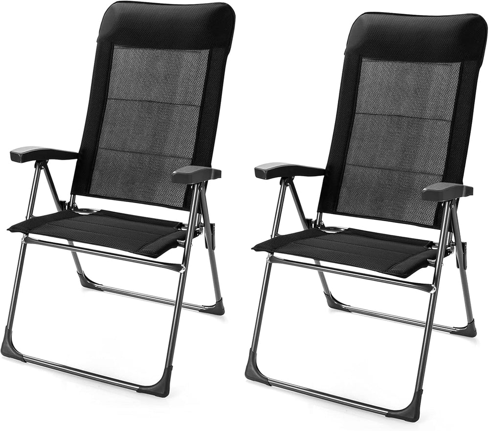 GIANTEX Set of 2 Patio Dining Chairs, Folding Patio Chairs, Outdoor Lawn Chai...
