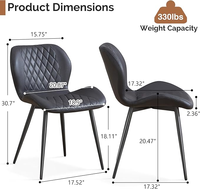 Dining Chairs Set of 8, Comfy Modern Dining Chairs with Thick Cushions, Uphol...