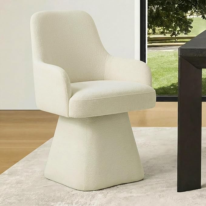 Swivel Dining Chairs Set of 4, Mid Century Modern Chairs Fabric Upholstered A...