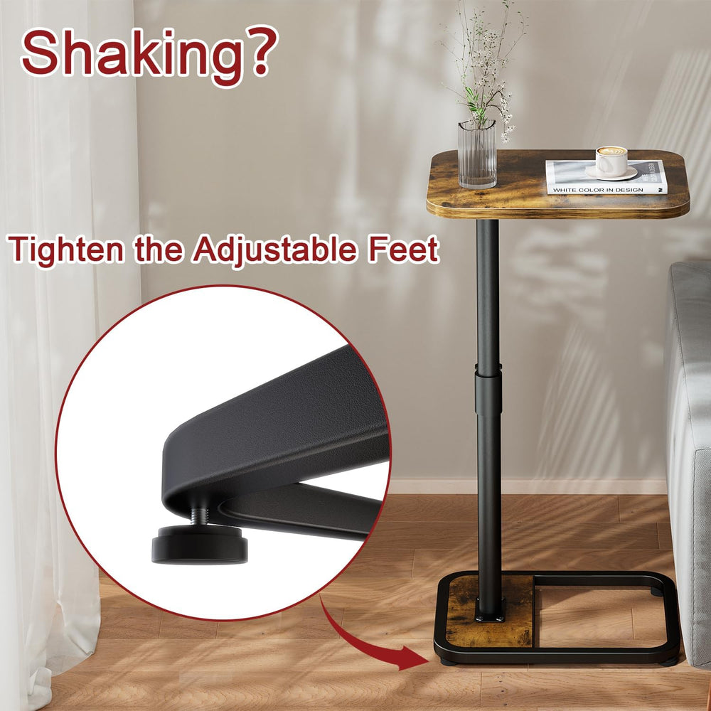 GOYLSER C-Shaped Tables Small Swivel End Table, Height Adjustable Side Tables...