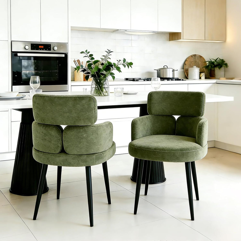 Accent Dining Chair with Arms,Set of 2 Modern Upholstered Desk Chair with Sof...