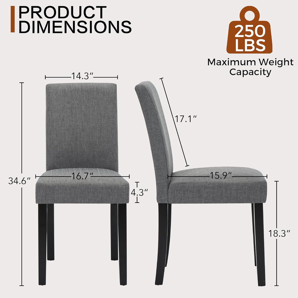 Modern Fabric Dining Chairs,Elegant Design Kitchen & Dining Room Chairs w...