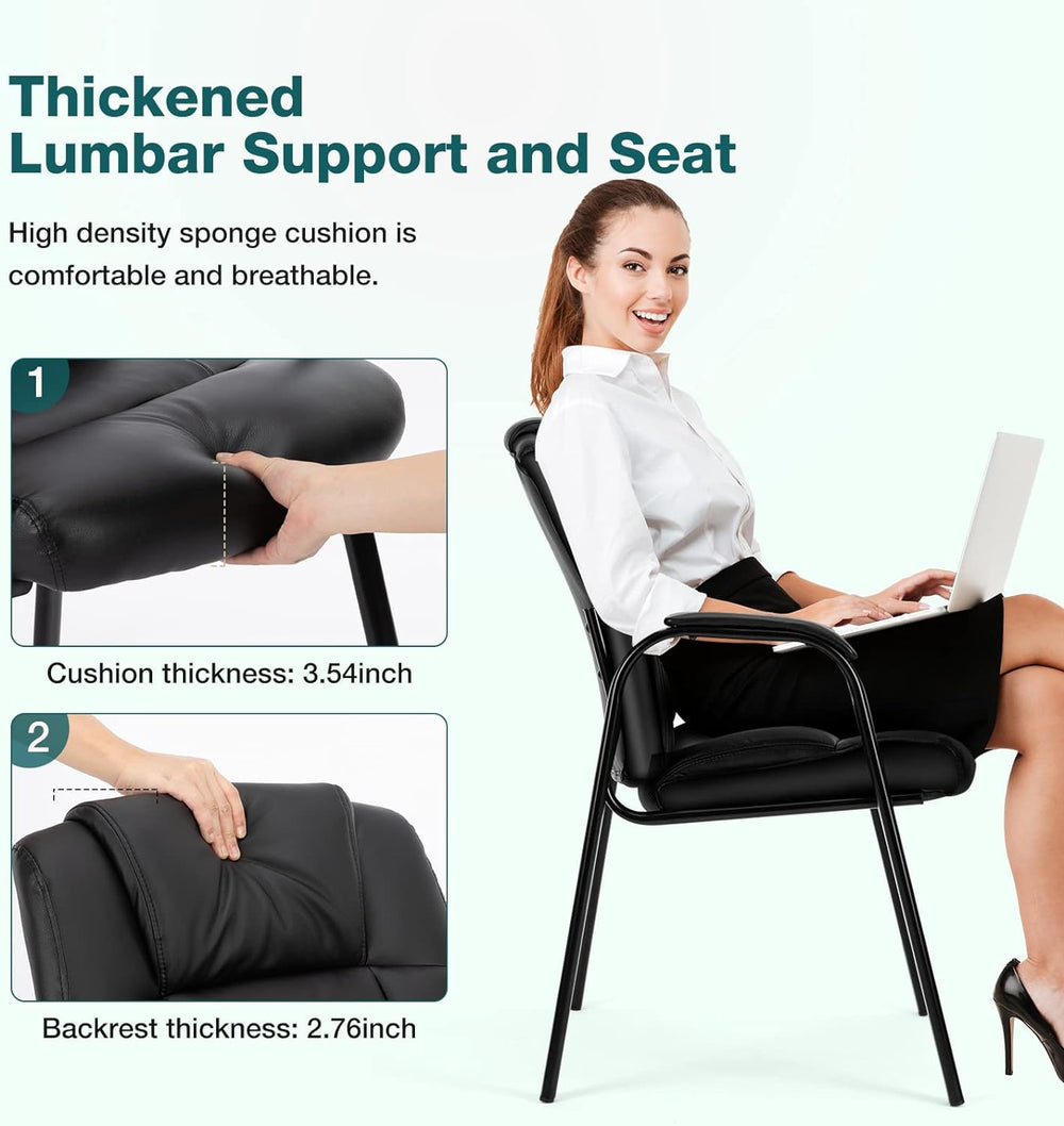 OLIXIS Office Waiting Room Chairs Set of 6, Stationary Side Guest Chair