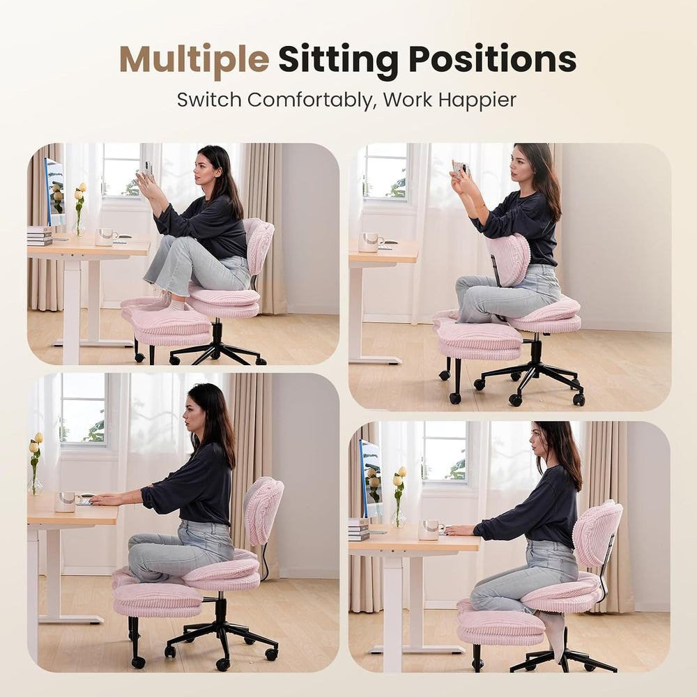 Cross Legged Office Chair, Ergonomic Cloud Criss Cross Desk Chair, Meditation...