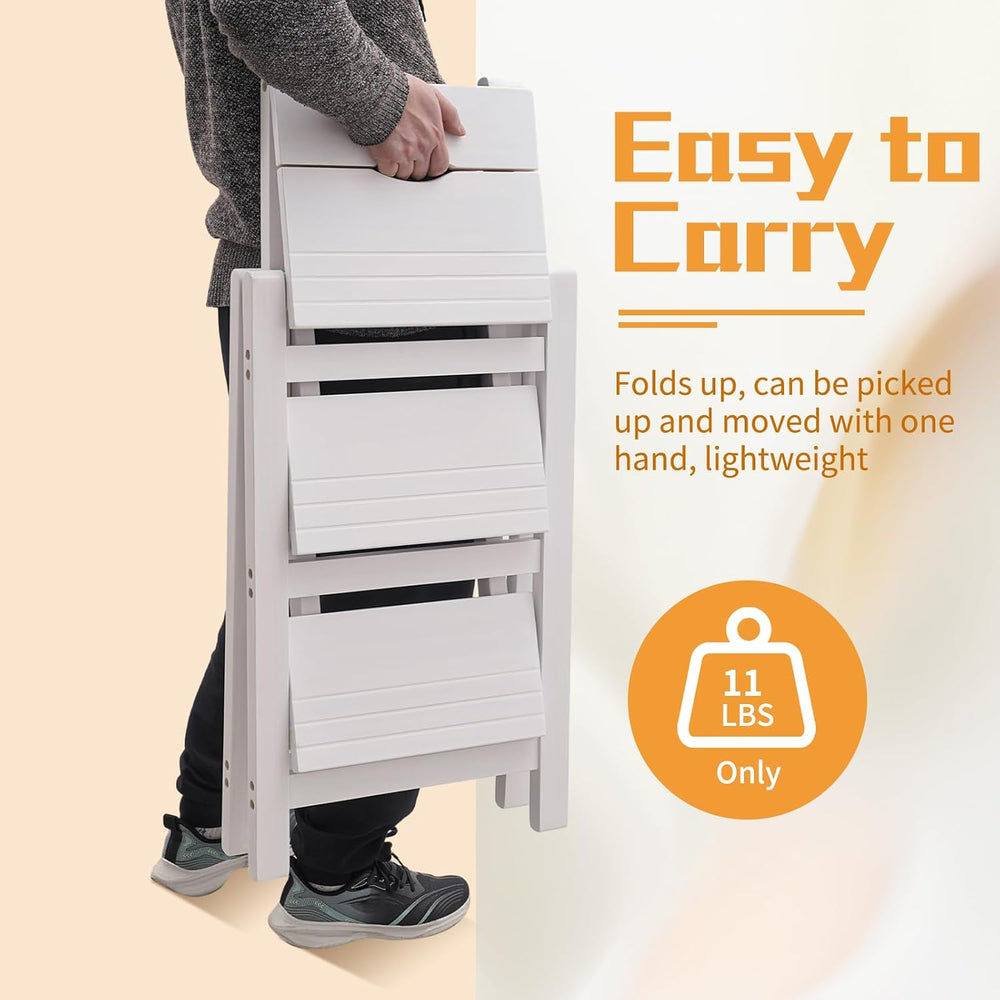 3-Step Ladder Chair Folding Step Stool Chair 22.44" L x 16.33" W x ...